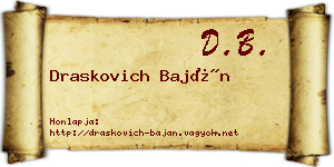 Draskovich Baján névjegykártya